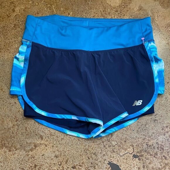 New Balance Navy blue and‎ teal Impact Running Shorts - Picture 1 of 7